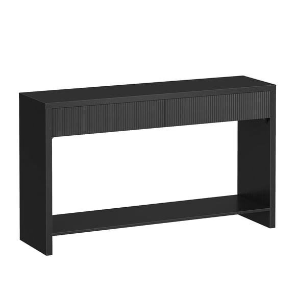 HOOBRO Console Table with 2 Drawers and Open Shelf, Black