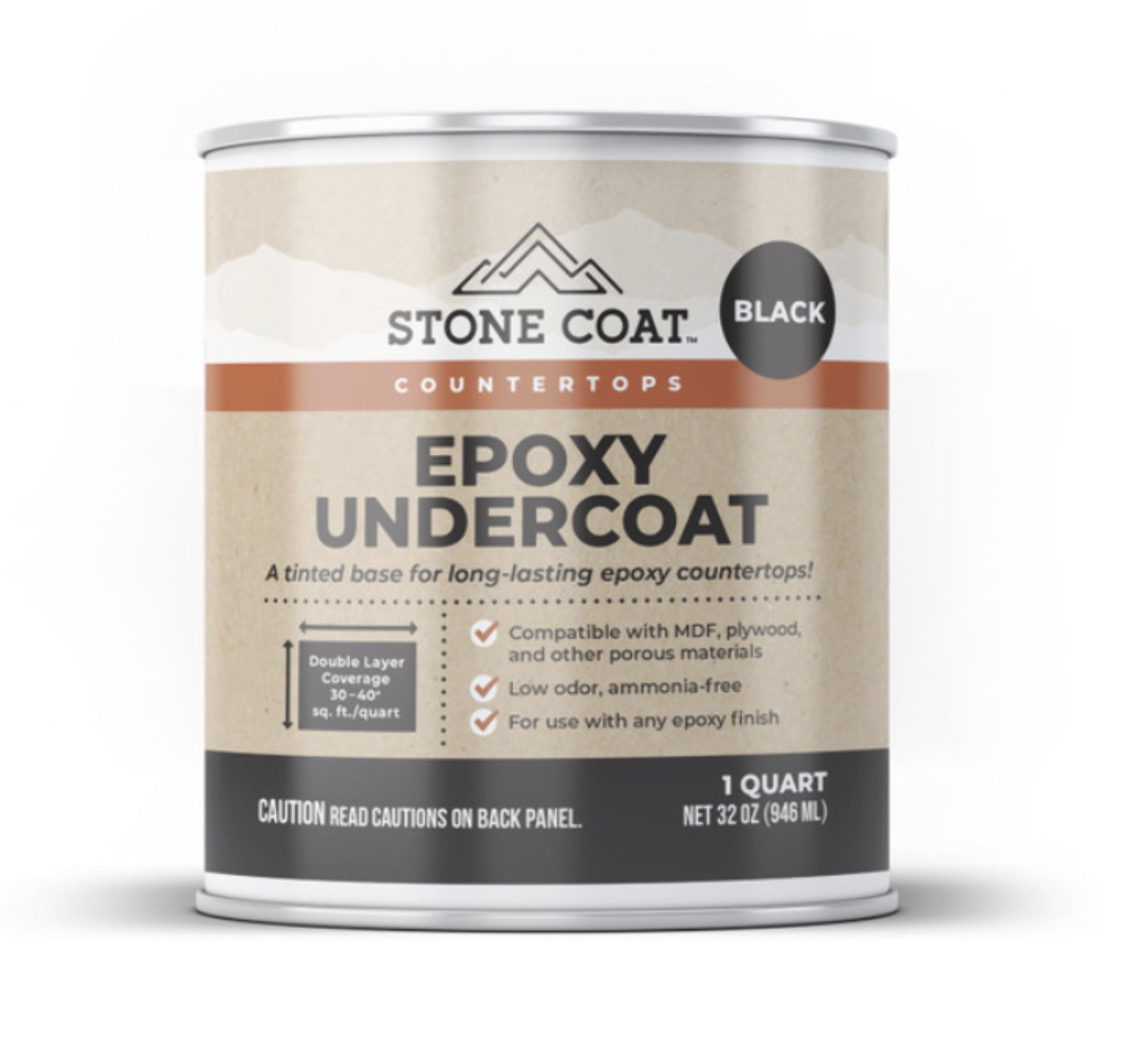 Stone Coat Countertops Black Epoxy Undercoat Â Epoxy Paint and Primer Mix for Coating MDF, Plywood, and Porous Materials!