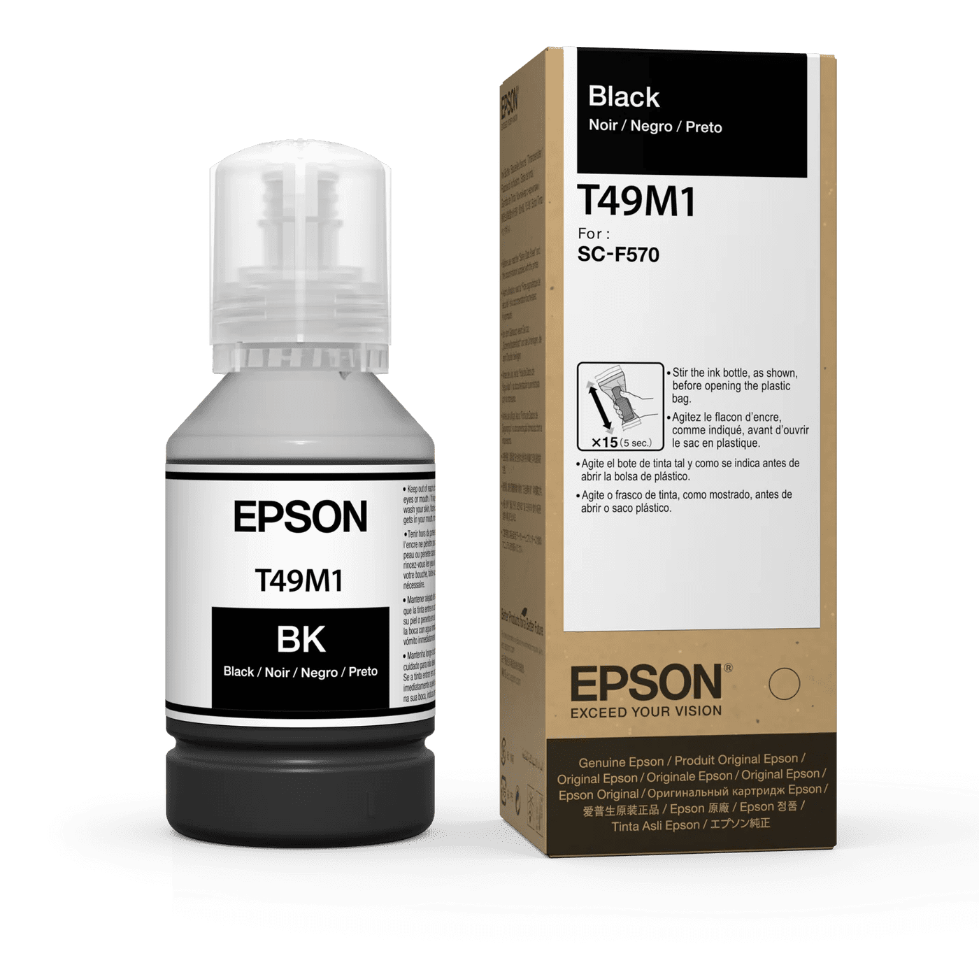 Black Epson Sublimation Ink For Epson F570 and Epson F170 Sublimation Printer (T49M1)