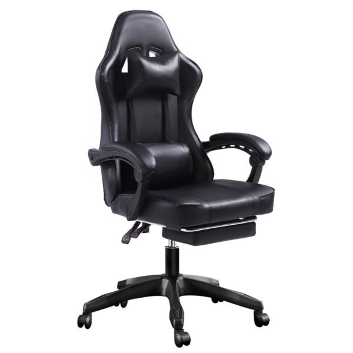 Black Ergonomic Gaming Chair with Footrest for Heavy People Comfortable