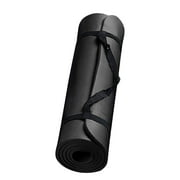 Black Eva Anti Skid Yoga Mat 15Mm Thick Sports Fitness Exercise Mat For Home Workout Black #k434p