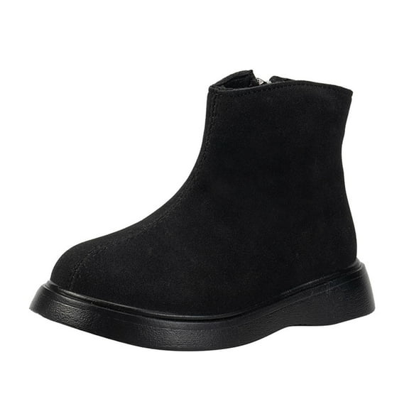 Black Everyday Girls Boots With Soft Construction And Reliable Grip, Ideal For Playground Use, Offering A Comfortable Insole And Flexible Sole
