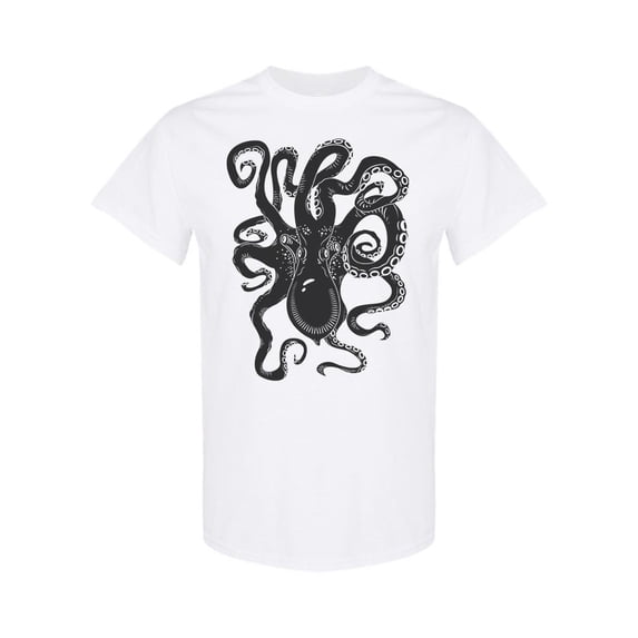 Black Evil Octopus T-Shirt Men -Image by Shutterstock, Male Small