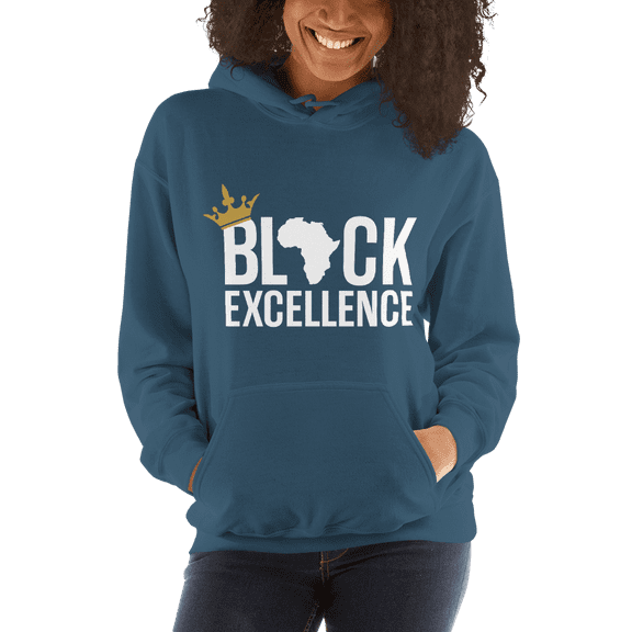 Black Excellence (White) Unisex Hooded Sweatshirt