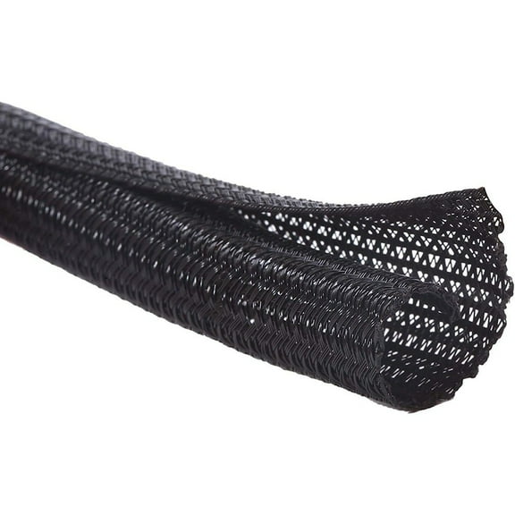 Black Expandable Braided Cable Sleeve 5-16mm Automotive Wire Harness Cover