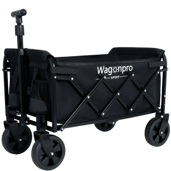 BOFANG Black Expandable Dual-Layer Utility Wagon with 100% Extra Space