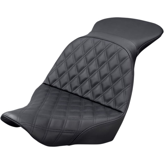 Black Explorer Lattice Stitch Touring Seat w/o Driver Backrest