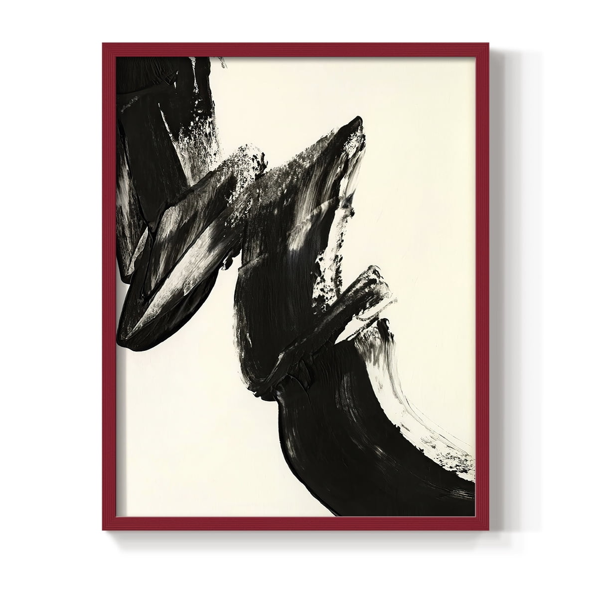 Black Expression II in Red Solid Wood 8 x 10 Framed Print