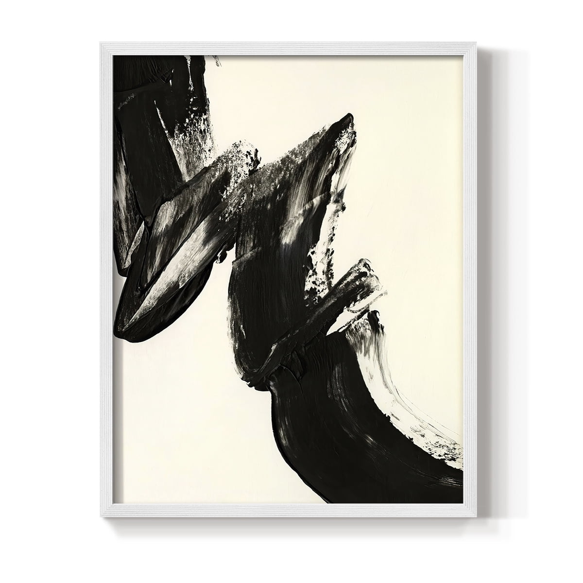 Black Expression II in White Solid Wood 11 x 14 Framed Print