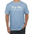 thumbnail image 1 of Black Expression Try Me. Malcolm X 1963 Men's Graphic T-Shirt, Light Blue, X-Large, 1 of 3