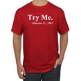 thumbnail image 1 of Black Expression Try Me. Malcolm X 1963 Men's Graphic T-Shirt, Red, Small, 1 of 3
