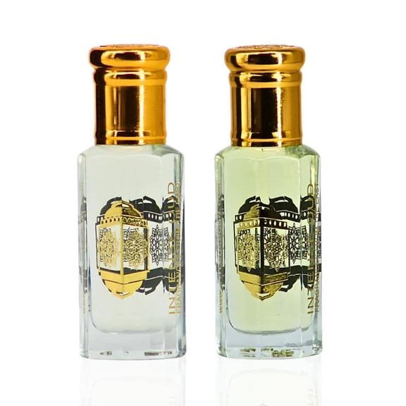Black Extasy Men & Twinking Sun for Women Perfume Oils 12ml (0.40 oz) with Black Gift Box by Intense Oud (Bundle)