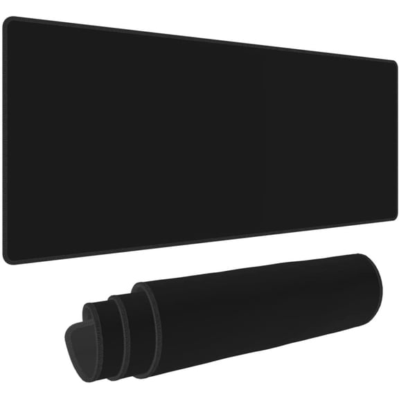 Black Extended Big Mouse Pad Large,XL Gaming Mouse Pad Desk Pad,31.5x11.8inch Long Computer Keyboard Mouse Mat Mousepad with 3mm Non-Slip Base and Stitched Edge for Home Office Work