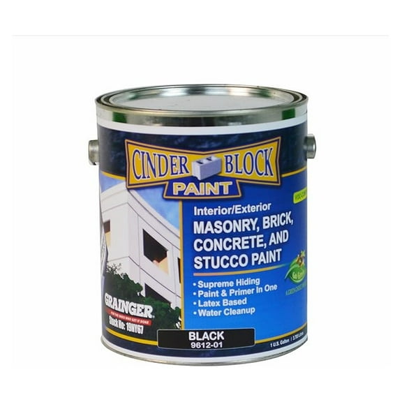 Black Exterior Paint for Masonry & Stucco - 1 Gallon, Semi-Gloss, VOC Compliant