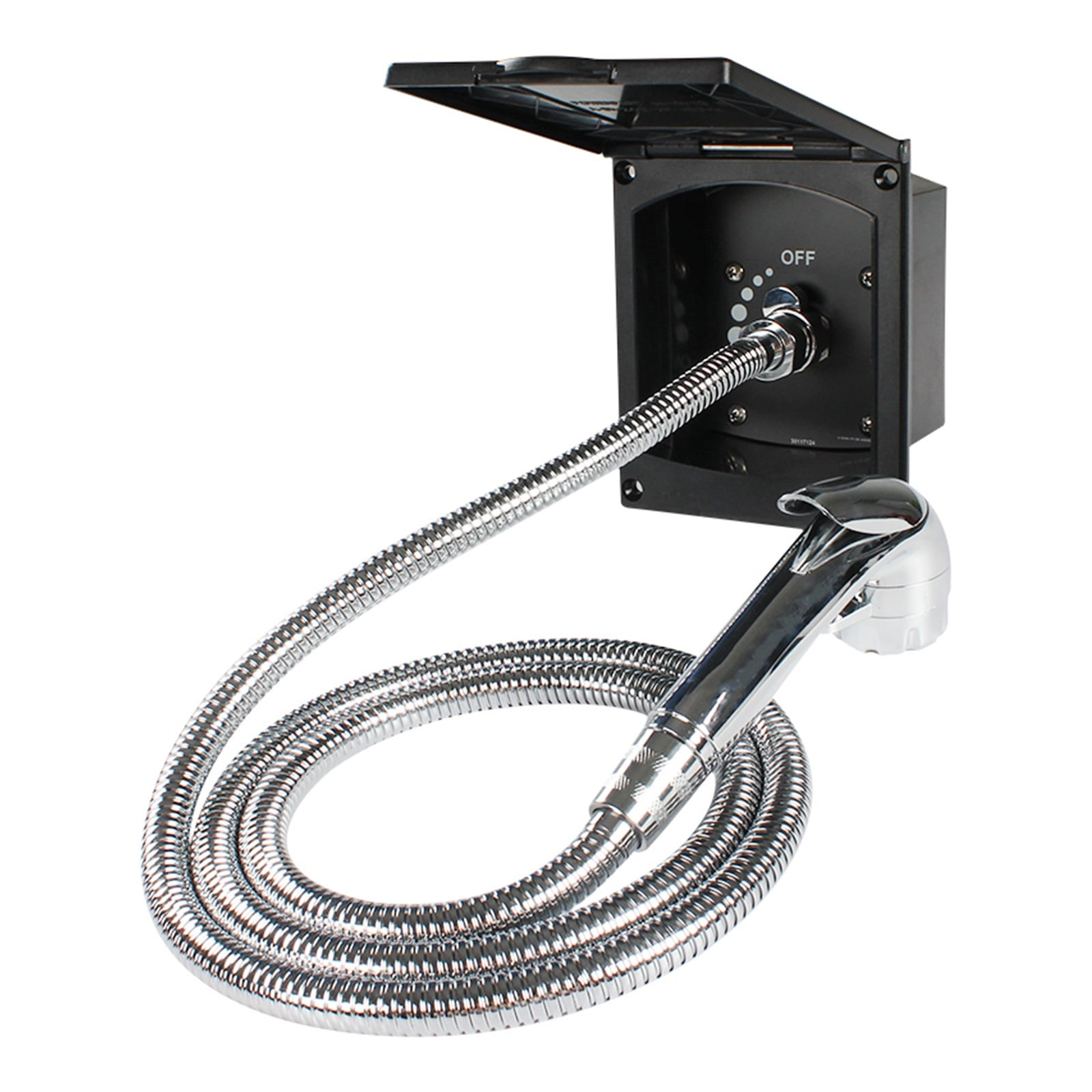 Black Exterior Shower Box Kit For Caravan RV Boat Motorhome ,Effortless