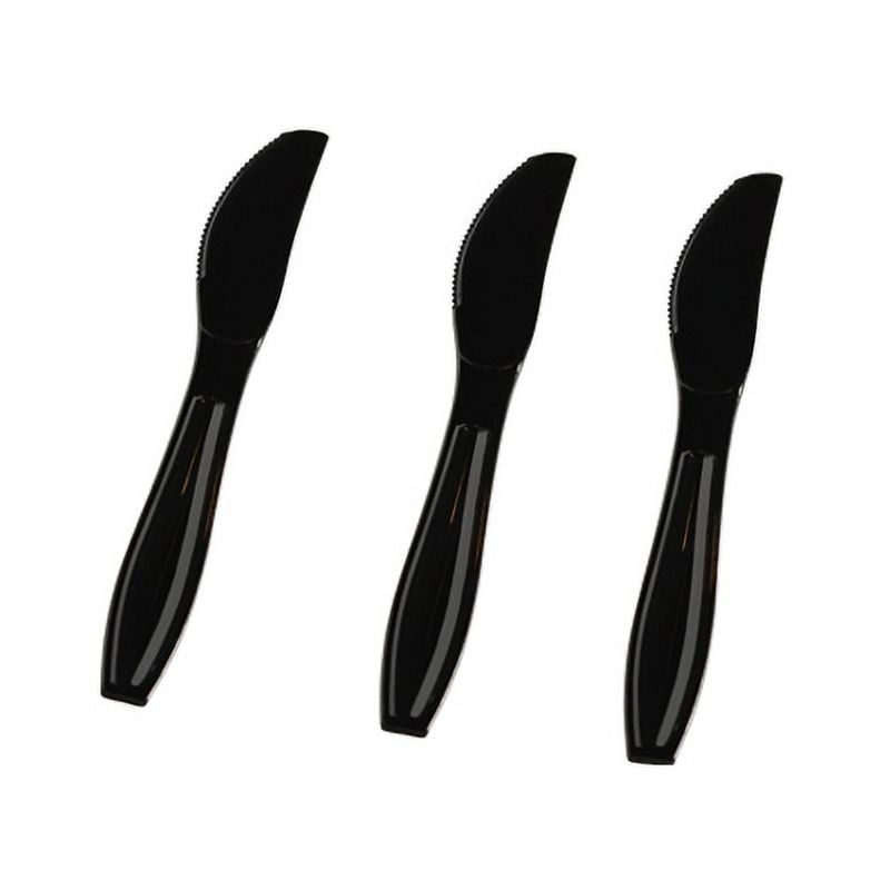 Black Extra Heavy Duty Full Size Plastic Knives, 1000/CS