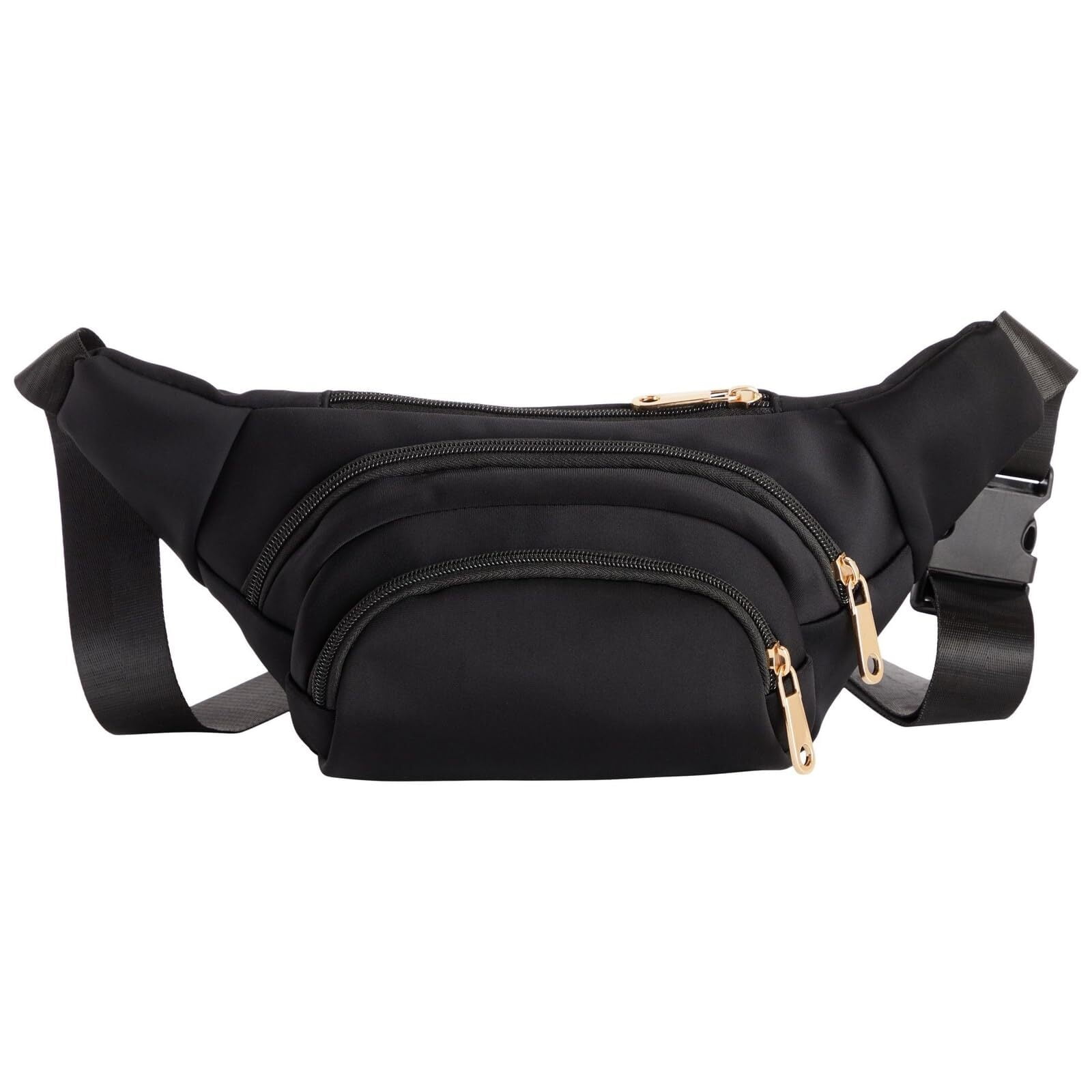 Black Extra Large Fanny Pack Plus Size, Crossbody Bag with Adjustable Belt Straps Fits 34-60 Inch Waist (Expands to 5XL)