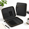Black Extra Large Fashion Leather Book Cover with Handle and Zipper ...