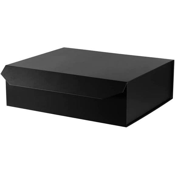 Black Extra Large Gift Box with Lid 1 Pcs 19x16x6 Inches, Gift Box large Black Gift Boxes for Presents Clothes Robe Wedding Dress Sweater,Reusable Foldable Bridesmaid Proposal Box(Matte)