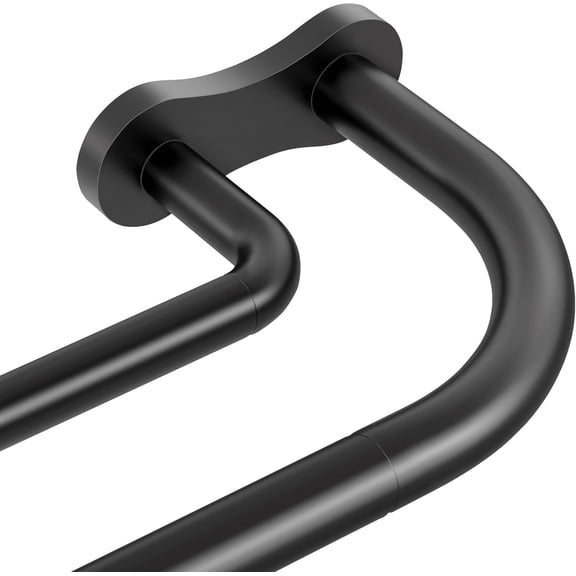 Black Extra Long Double Curtain Rod 34-156 Inch, Wrap Around Blackout Dual Curtain Rods for Windows, Adjustable Heavy Duty Spliced Room Darkening Double Rods, All Metal, Aluminium Bracket