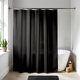 thumbnail image 1 of Black Extra Long Waterproof Shower Curtain Liner 71x79 Inches, 1 of 8