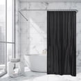 thumbnail image 1 of Black Extra Long Shower Curtain Polyester 12 Rings 79"L x 71"W, 1 of 5