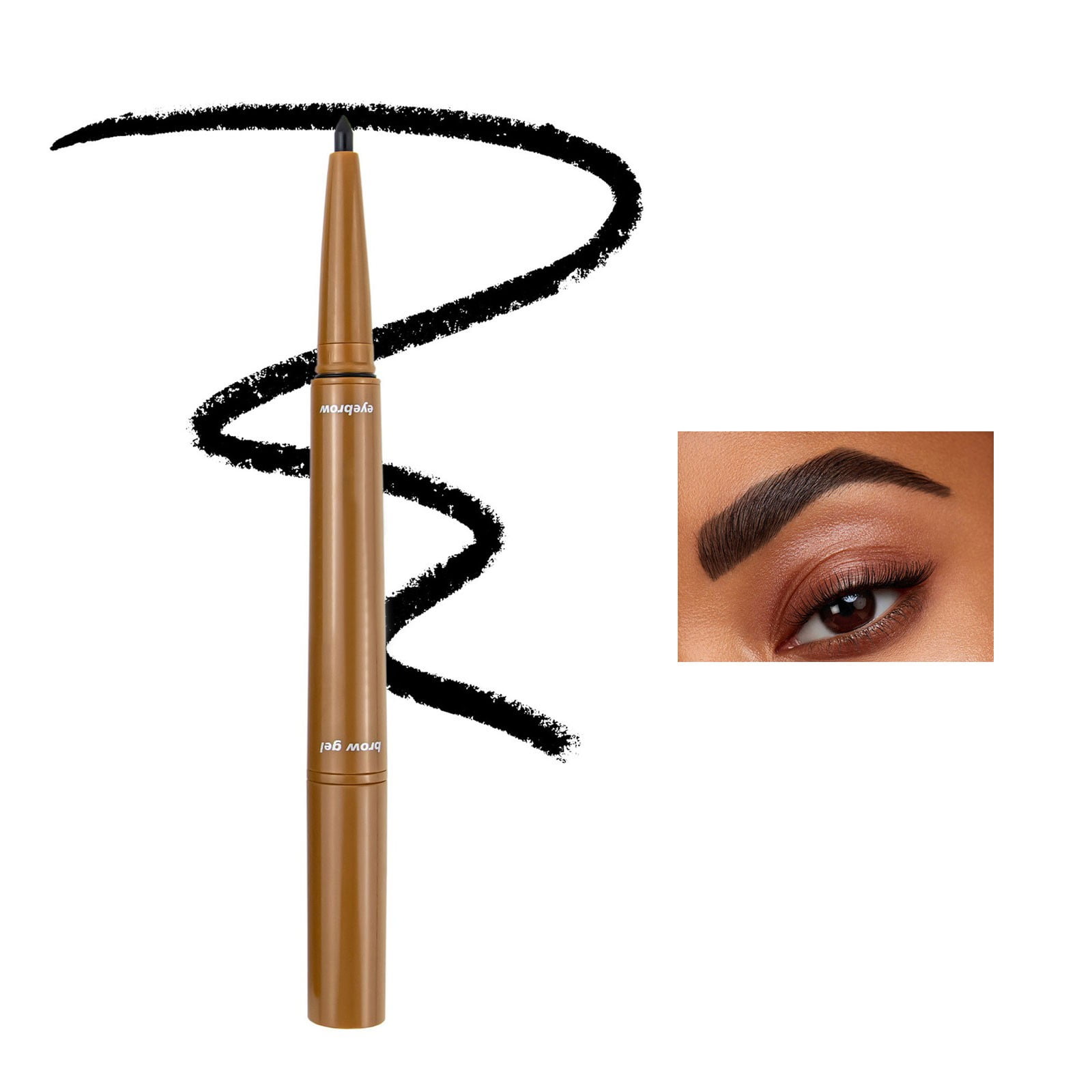 Black Eyebrow Pencil, Double Headed Eyebrow Pencil with Eyebrow Gel 4