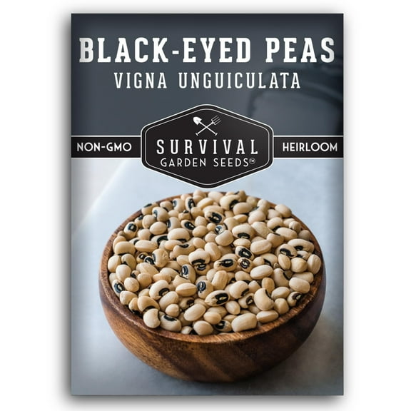 Black-Eyed Pea Seeds for Planting – Non-GMO Heirloom Full Sun Annual Vegetable (1 Pack)