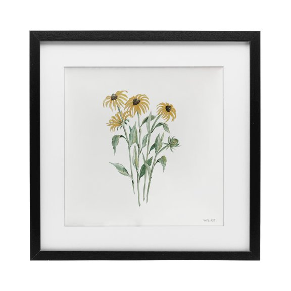 Stupell Industries Black-Eyed Susan Botanical Black Framed Print Under Glass, design by Cindy Jacobs