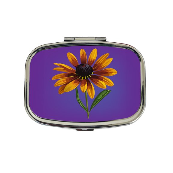 Black Eyed Susan Flower Yellow Watercolor Small Travel Handbag Pill Box Case