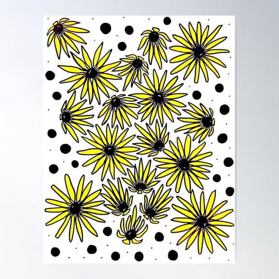 Black-Eyed Susan Flowers Poster Wall Art, Modern Wall Decor For Living Room Bedroom, 8x12 UNFRAMED