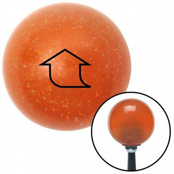 Black FAT Arrow Up Orange Metal Flake Shift Knob with M16 x 1.5 Insert Shifter Auto Brody