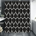 thumbnail image 1 of Black Fabric 72 x 72 Inch Cloth Shower Curtain, Waterproof Design and Polyester, Quick-Drying, Heavy Duty Shower Curtains Set for Bathroom, Durable and Washable with 12 Metal Hooks, 1 of 6