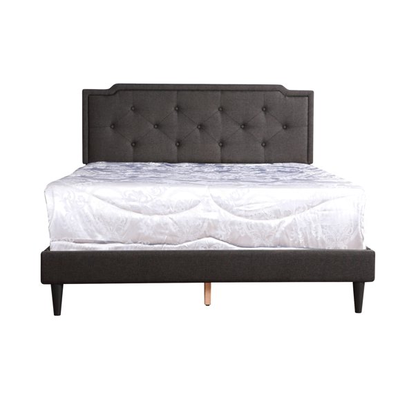 Black Fabric Bed with Foam, Sturdy Build | For Modern Homes, Quick Assembly