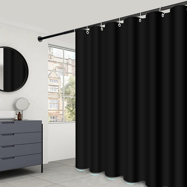 "MAZBFF Black Cloth Bathroom Shower Curtain Liner, 72""x72"" Polyester
