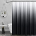 thumbnail image 1 of Black Fabric Shower Curtain, Ombre Linen Textured Weighted Cloth Shower Curtain Set with Plastic Hooks, Machine Washable, Water Repellent, Hotel Spa Decorative Shower Curtains for Bathroom, 72x72, 1 of 6
