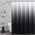 thumbnail image 1 of Black Fabric Shower Curtain, Ombre Linen Textured Weighted Cloth Shower Curtain Set with Plastic Hooks, Machine Washable, Water Repellent, Hotel Spa Decorative Shower Curtains for Bathroom, 72x72, 1 of 6
