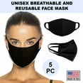 thumbnail image 1 of Black Face Cover 5 Pc Cotton Double Layer Washable Reusable Protection USA, 1 of 4