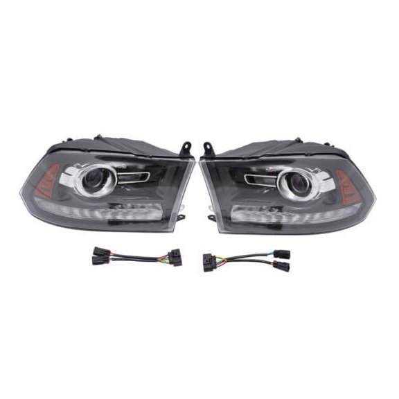 Black Factory Projector Headlights w/ LED DRL For 2013-2018 Ram 1500/2500/3500