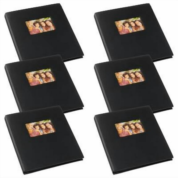 Black Faille 5 Pocket Photo Album by Recollections - Lignin and Acid Free Album Holds Up To 400 Photos - Bulk 6 Pack