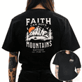thumbnail image 1 of Black Faith Can Move Mountains Christian Bible Verse Matthew 17 20 Mountain Bear Graphic Tees Print Tshirt Shirts Religious Inspirational Tops S-5XL, 1 of 5