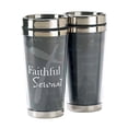 thumbnail image 1 of Black Faithful Servant Cross 16 Oz. Stainless Steel Travel Mug with Lid, 1 of 1