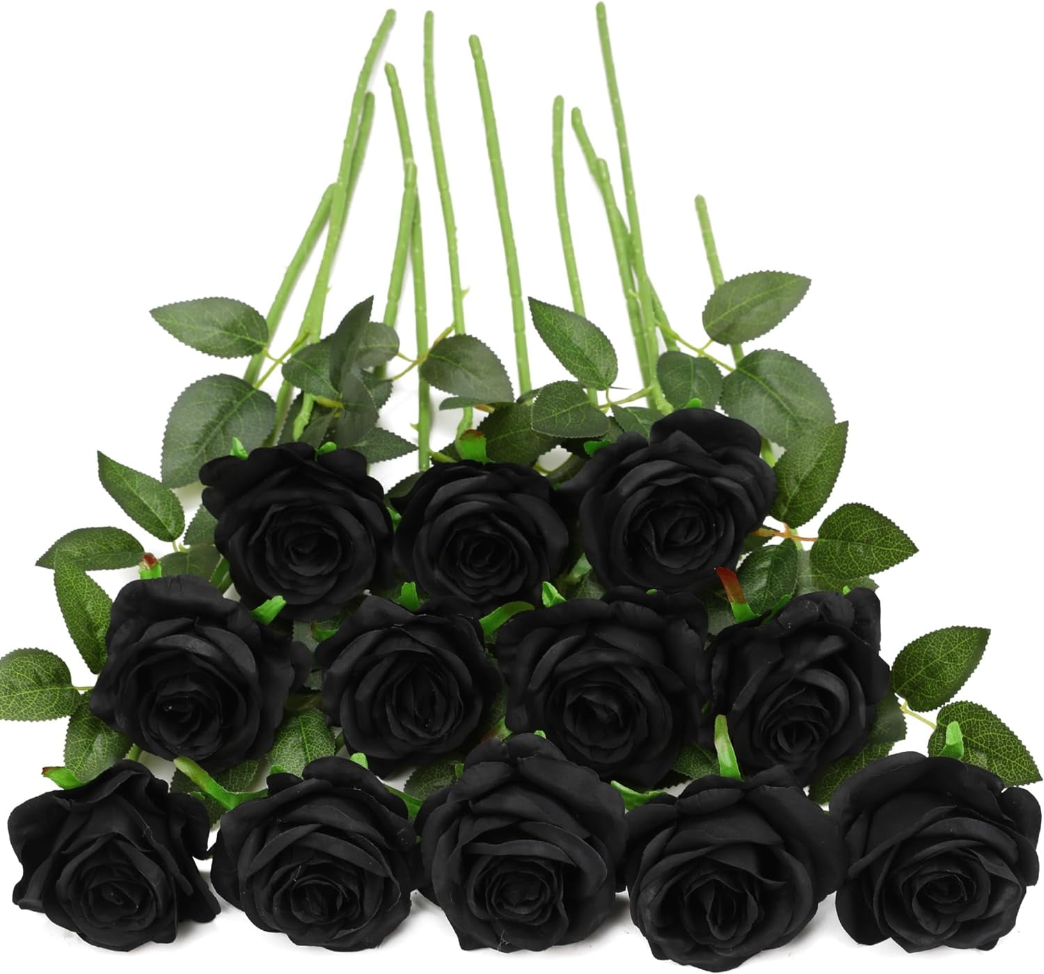 Black Fake Roses Artificial Flowers - Fake Artificial Roses Silk ...