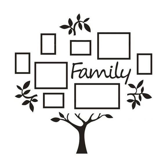 Black Family Tree Frame Collage for Wall Decor - Elegant Photo Display