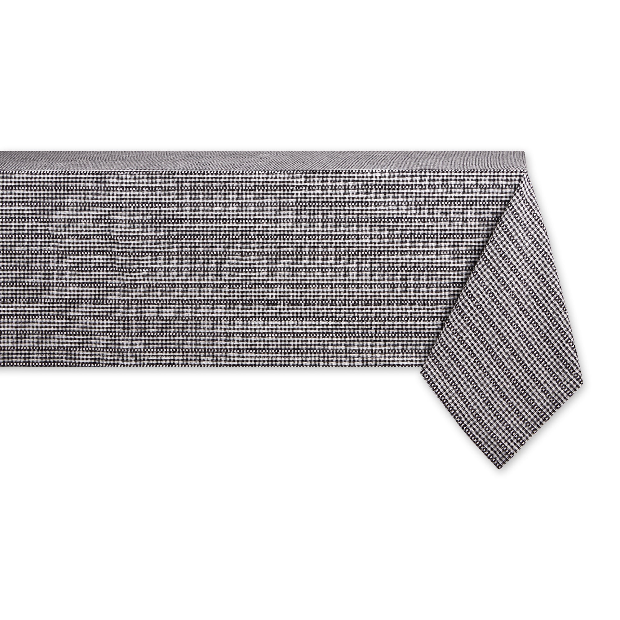 Black and White Cotton Farmhouse Gingham Tablecloth 60x84