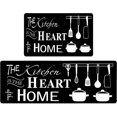 thumbnail image 1 of Black Farmhouse Kitchen Rugs Set 2 Piece Motto Design Seasonal Decorative Rug for Kitchen Low-Profile Floor Mats Decorations for Home Kitchen 17x48+17x30 Inches, 1 of 6
