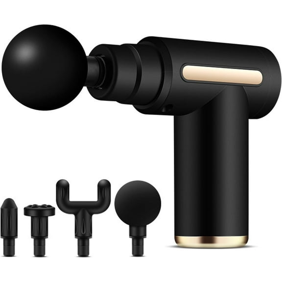 Black Fascia Massage Gun Deep Tissue Have one to sell? Sell now Massage Gun Massager Fascia Muscle Deep Tissue Body Neck Back Pain 4 Heads