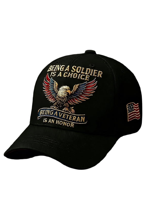 Black Fashion Baseball Cap Commemorative Eagle Print Adjustable Hat Casual Outdoor Sports Hat Comfortable Fit Unisex Gift 1Pc 0.181 Lb