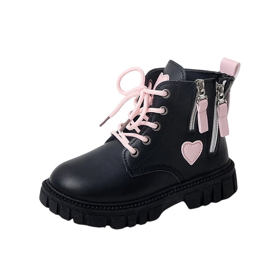 Black Fashion Boots For Girls, With Side Zipper And Soft Interior, Comfortable For Extended Wear, Ideal For Daily Use