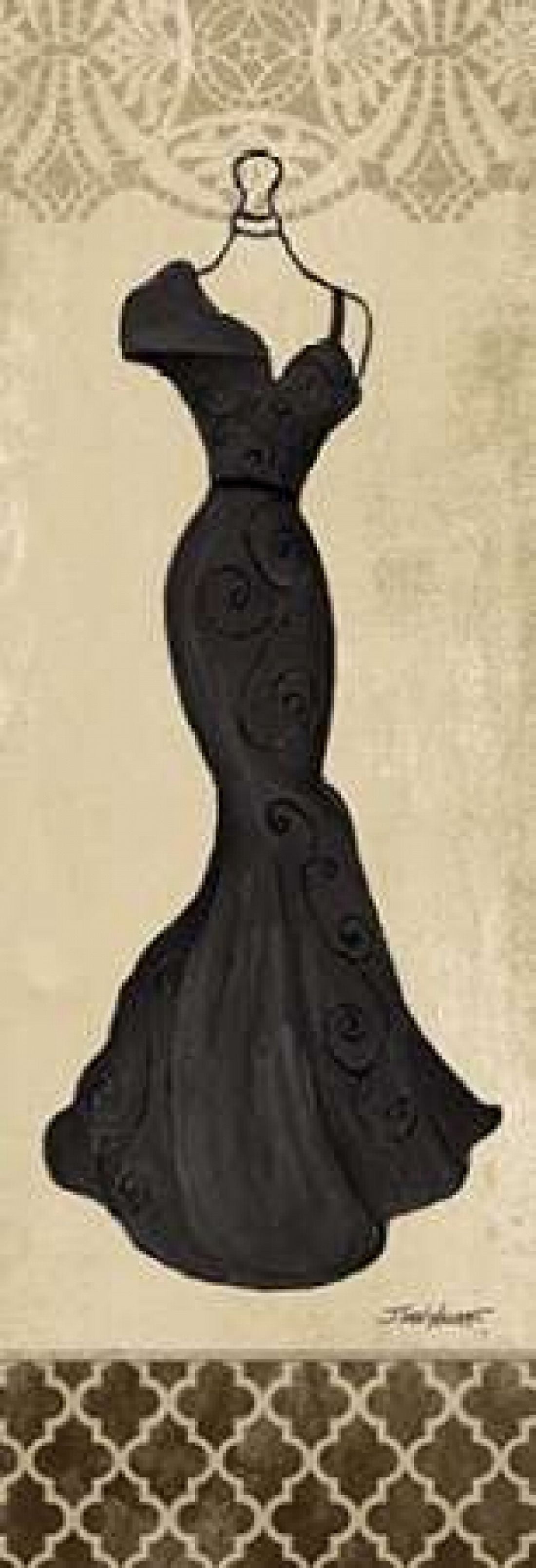 Black Fashion Dress III Canvas Art - Todd Williams (8 x 24)